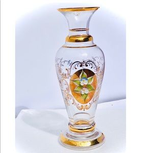 Elegant Bohemian Gold Flower Vase